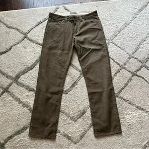 LL beam pants green corduroy business casual slim leg 34 X 30